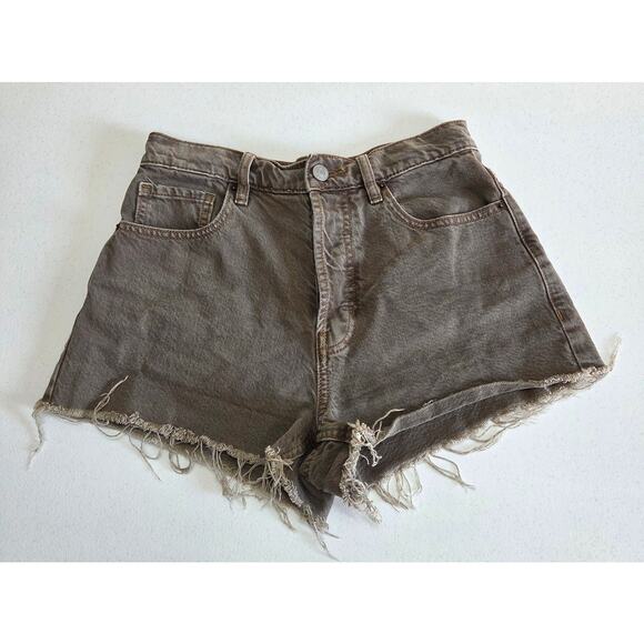 Pacsun Grey Vintage High Rise Button Up Jean Shorts Woman's Size 26 - Picture 1 of 5